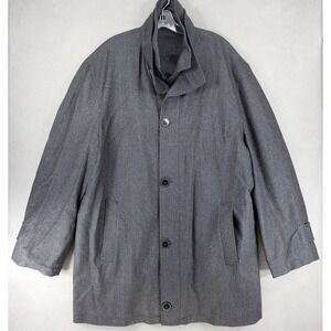 Tallia Uomo Loro Piana Men's Storm System Wool Overcoat Gray ITALY 44R